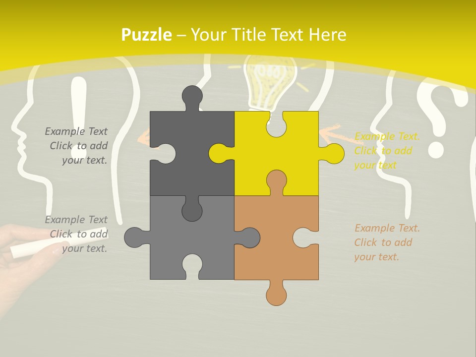 A Person Drawing A Light Bulb On A Blackboard PowerPoint Template