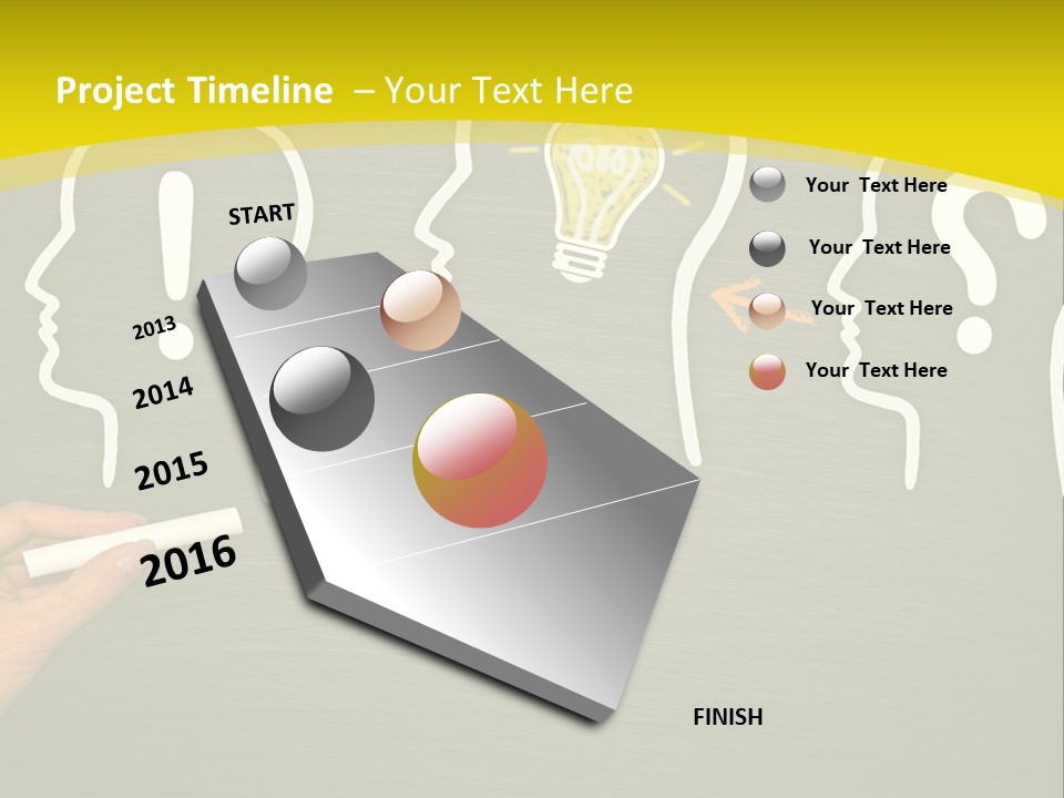 A Person Drawing A Light Bulb On A Blackboard PowerPoint Template