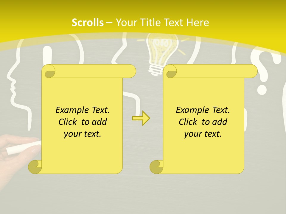 A Person Drawing A Light Bulb On A Blackboard PowerPoint Template
