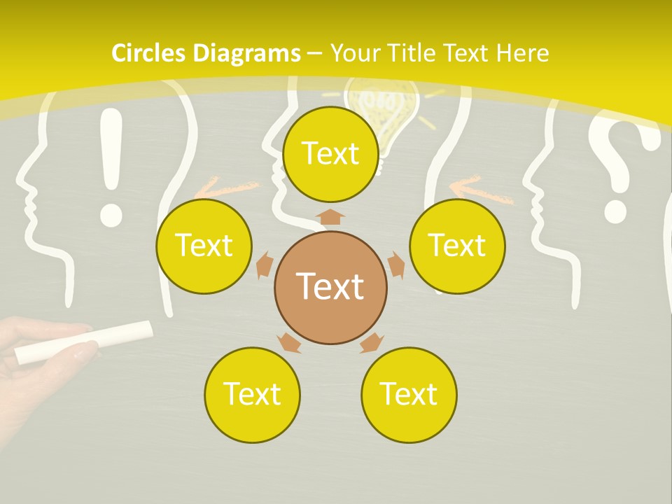 A Person Drawing A Light Bulb On A Blackboard PowerPoint Template