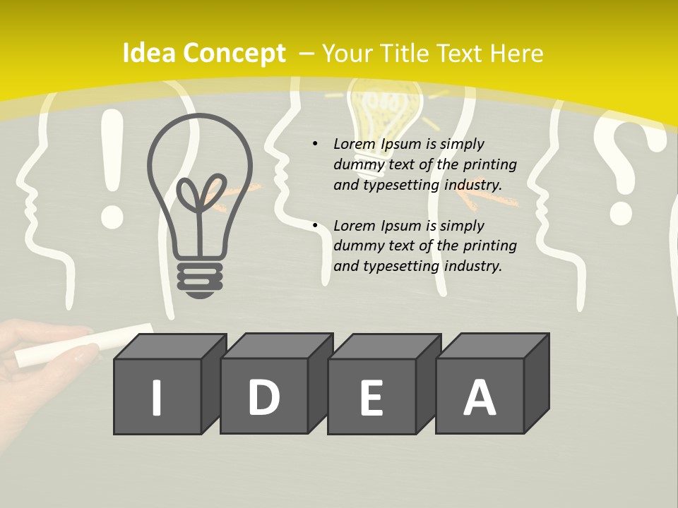 A Person Drawing A Light Bulb On A Blackboard PowerPoint Template