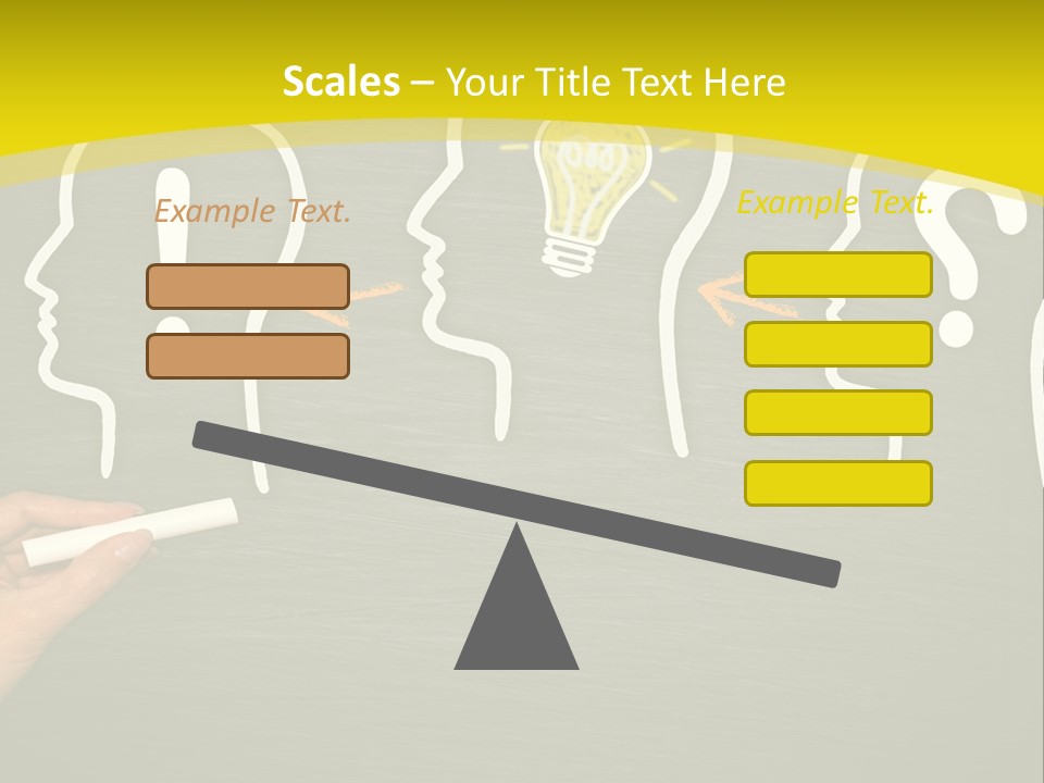 A Person Drawing A Light Bulb On A Blackboard PowerPoint Template