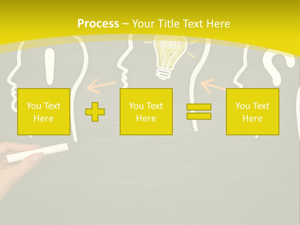A Person Drawing A Light Bulb On A Blackboard PowerPoint Template