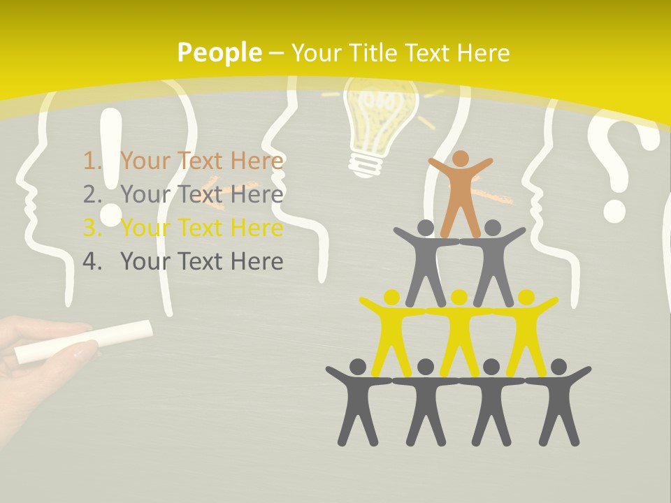 A Person Drawing A Light Bulb On A Blackboard PowerPoint Template