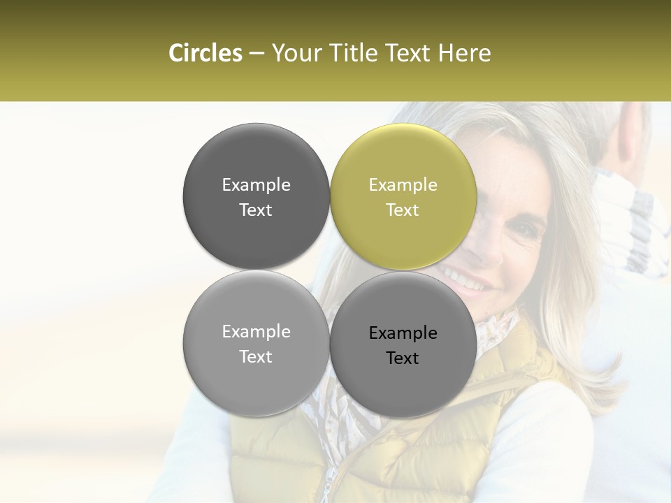 A Woman With A Yellow Vest Is Smiling PowerPoint Template