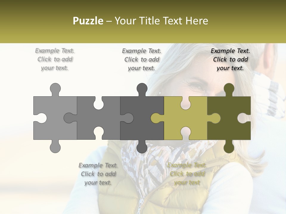 A Woman With A Yellow Vest Is Smiling PowerPoint Template