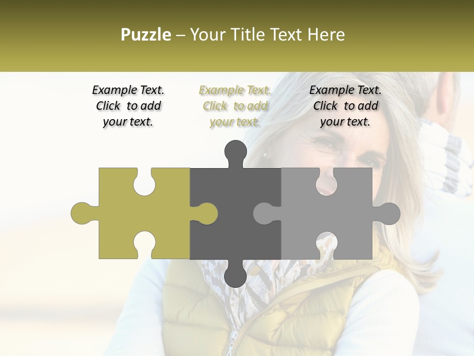 A Woman With A Yellow Vest Is Smiling PowerPoint Template