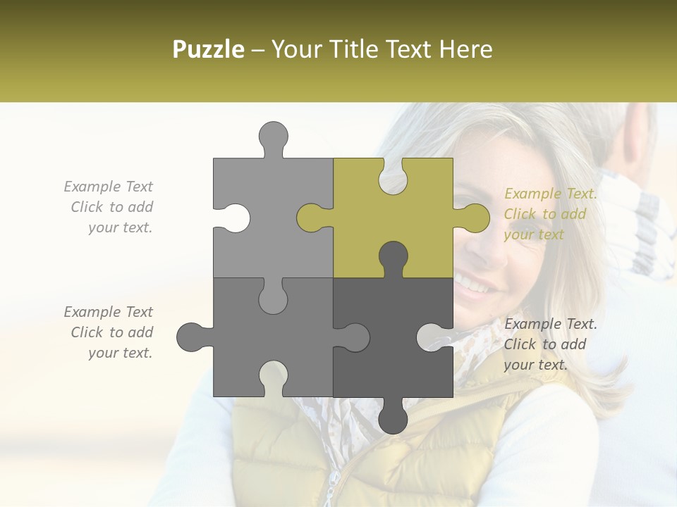 A Woman With A Yellow Vest Is Smiling PowerPoint Template