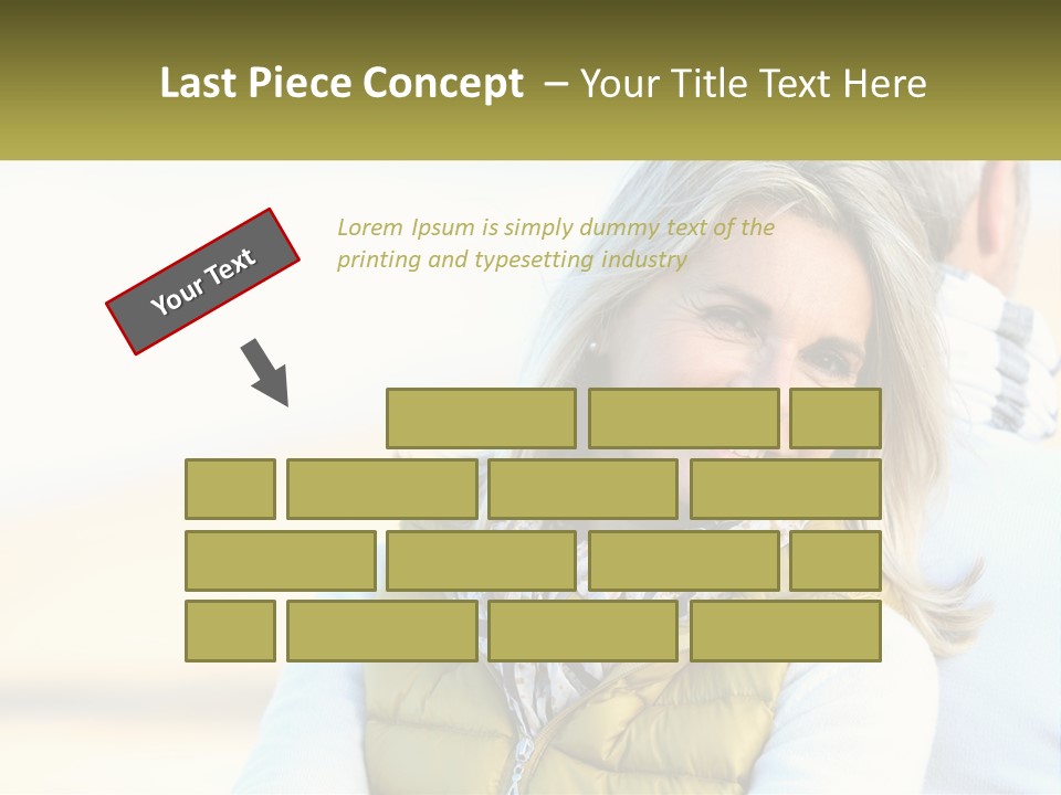 A Woman With A Yellow Vest Is Smiling PowerPoint Template