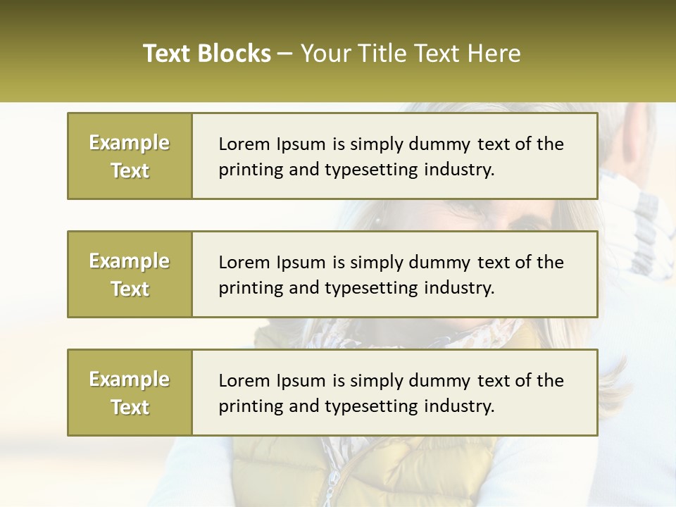 A Woman With A Yellow Vest Is Smiling PowerPoint Template