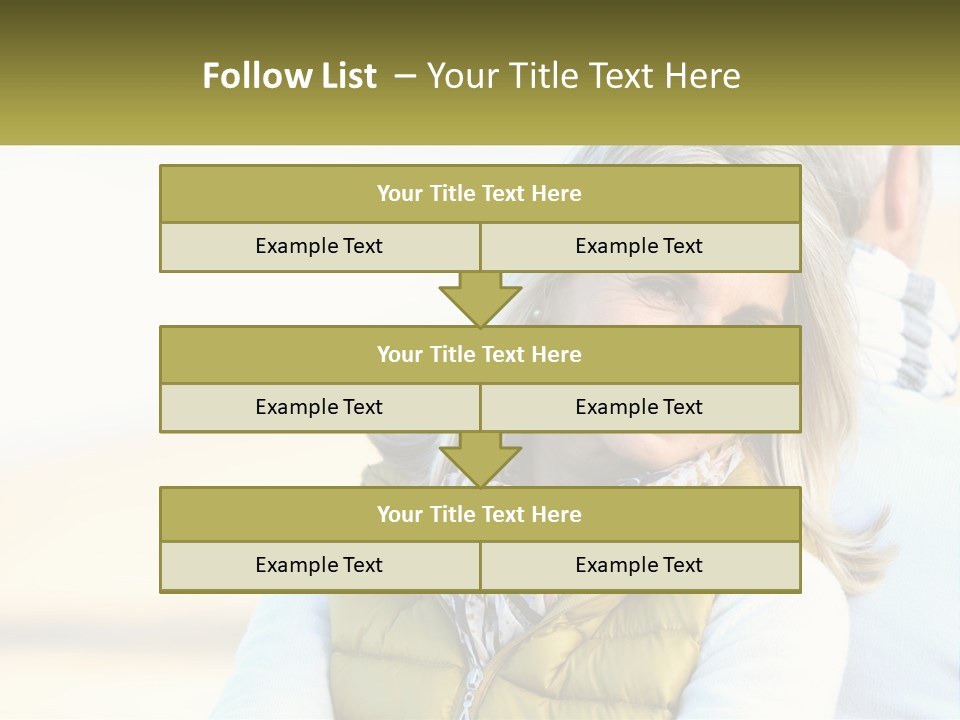 A Woman With A Yellow Vest Is Smiling PowerPoint Template