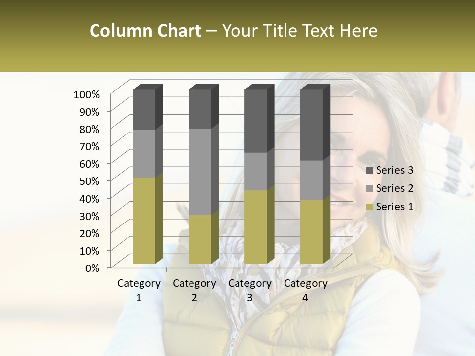 A Woman With A Yellow Vest Is Smiling PowerPoint Template