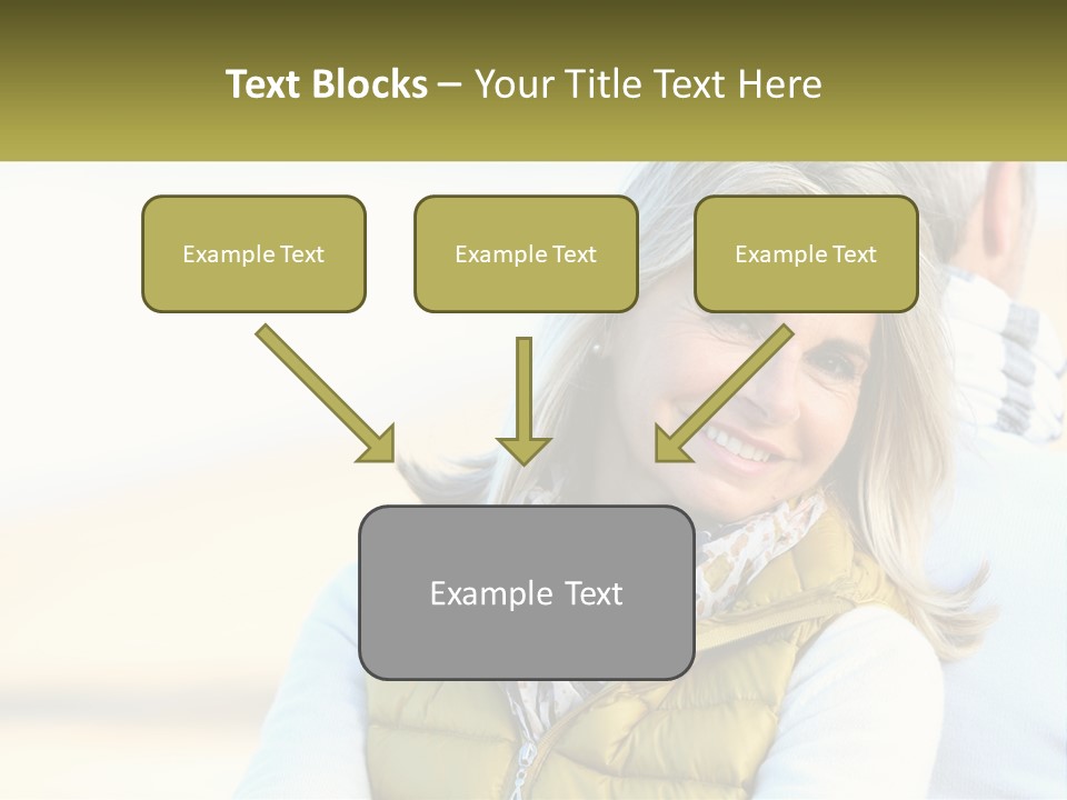 A Woman With A Yellow Vest Is Smiling PowerPoint Template