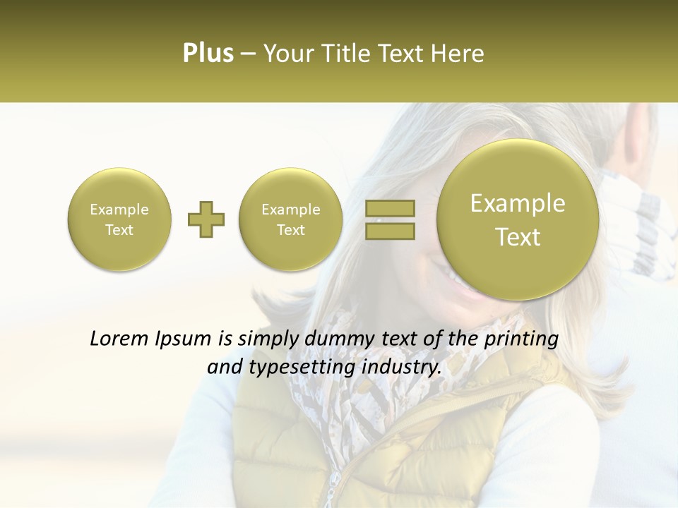 A Woman With A Yellow Vest Is Smiling PowerPoint Template