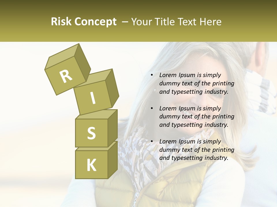 A Woman With A Yellow Vest Is Smiling PowerPoint Template