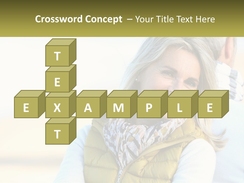 A Woman With A Yellow Vest Is Smiling PowerPoint Template