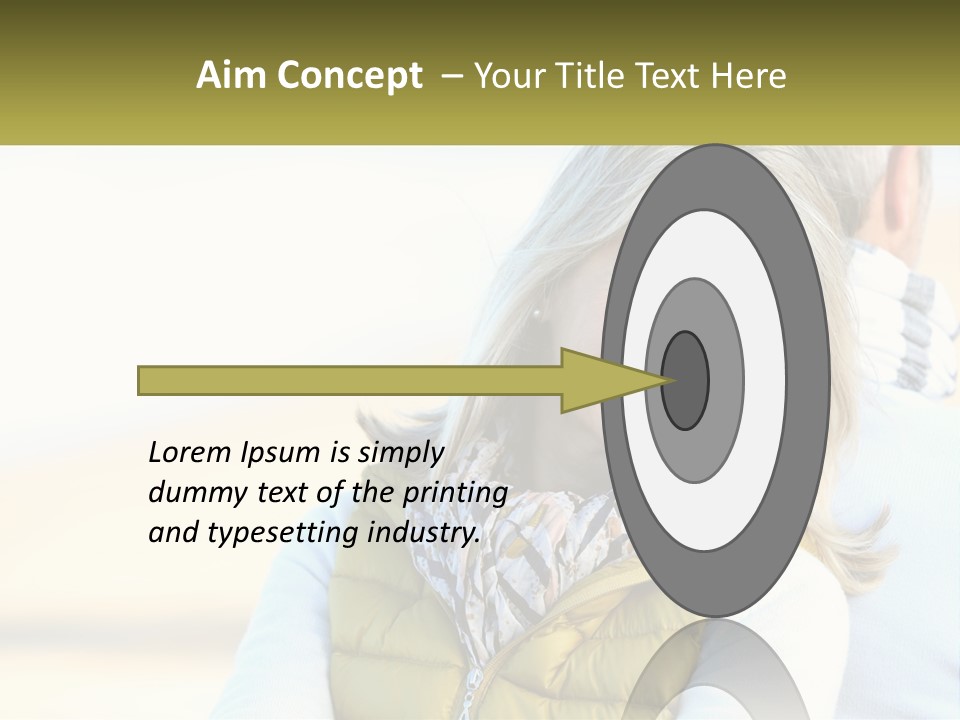 A Woman With A Yellow Vest Is Smiling PowerPoint Template