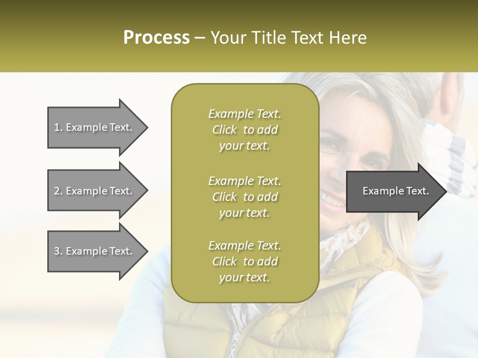 A Woman With A Yellow Vest Is Smiling PowerPoint Template