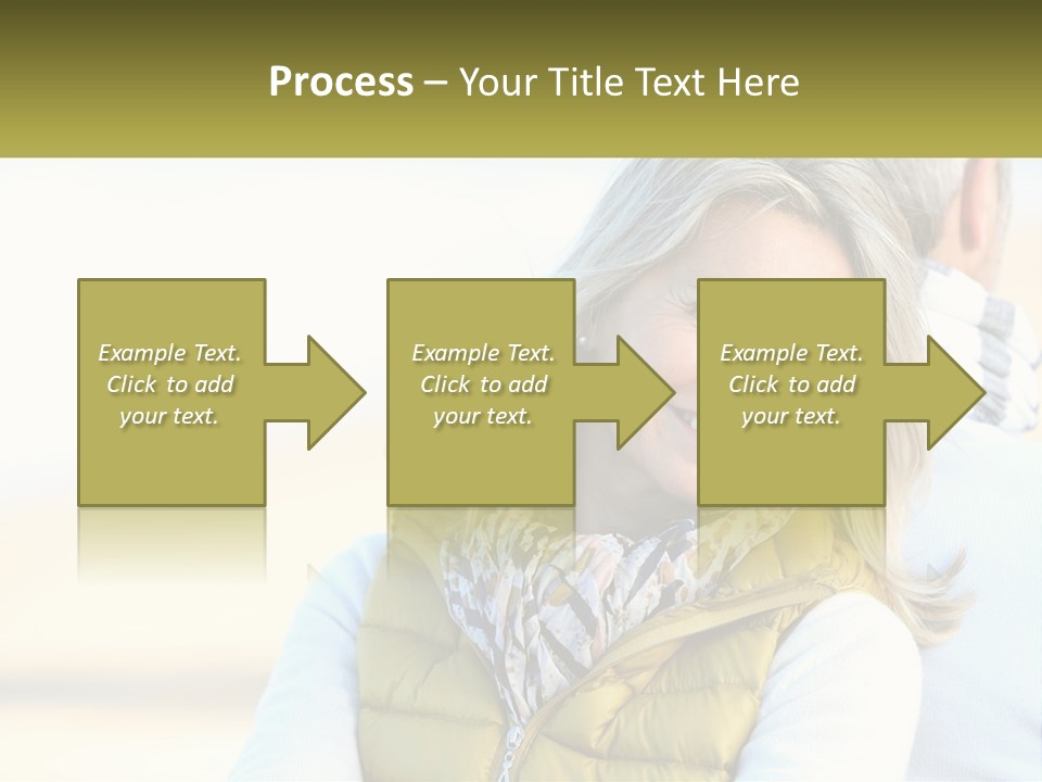 A Woman With A Yellow Vest Is Smiling PowerPoint Template