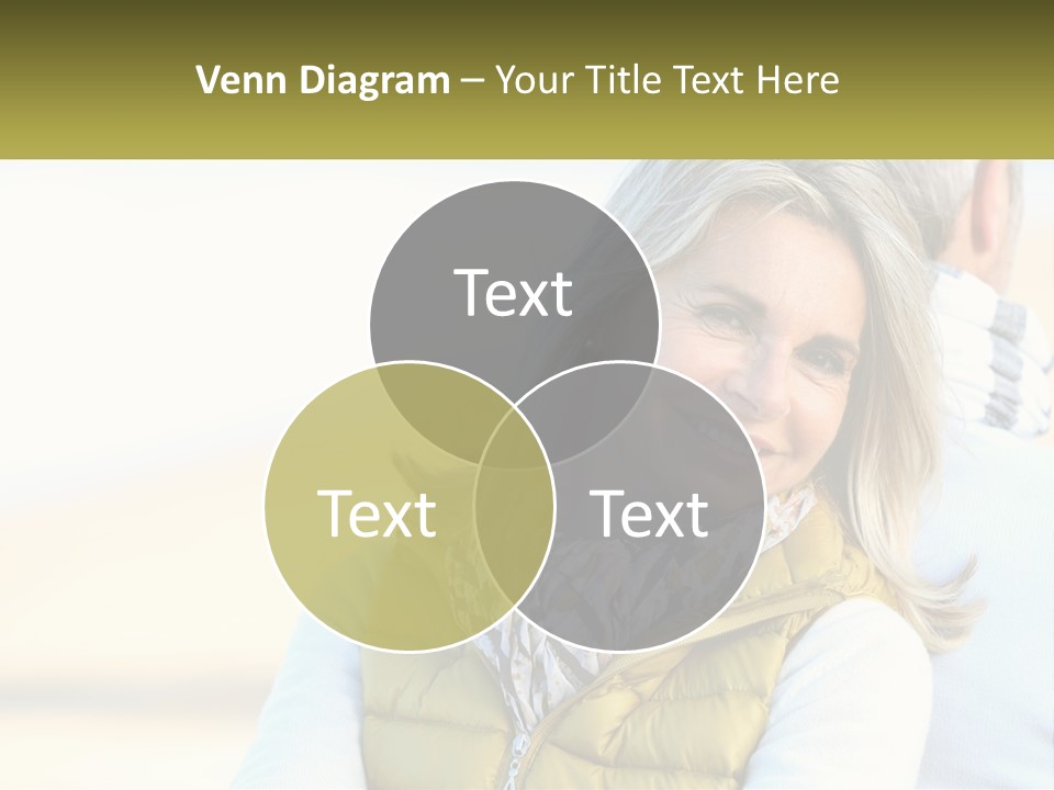 A Woman With A Yellow Vest Is Smiling PowerPoint Template