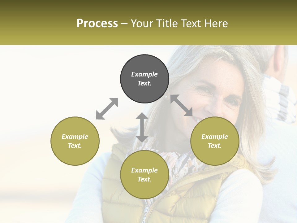 A Woman With A Yellow Vest Is Smiling PowerPoint Template