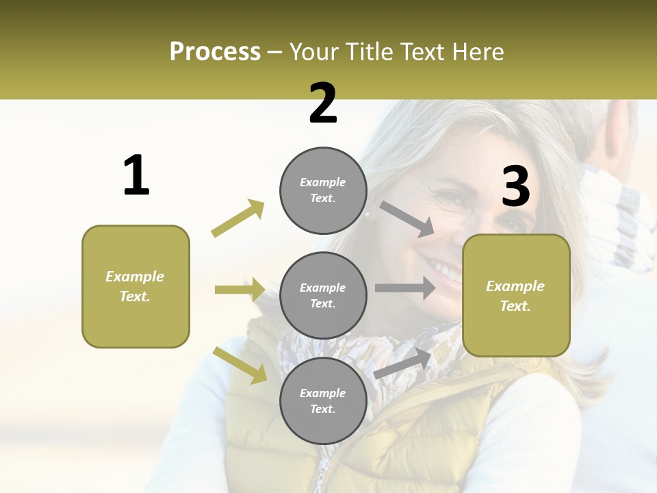 A Woman With A Yellow Vest Is Smiling PowerPoint Template