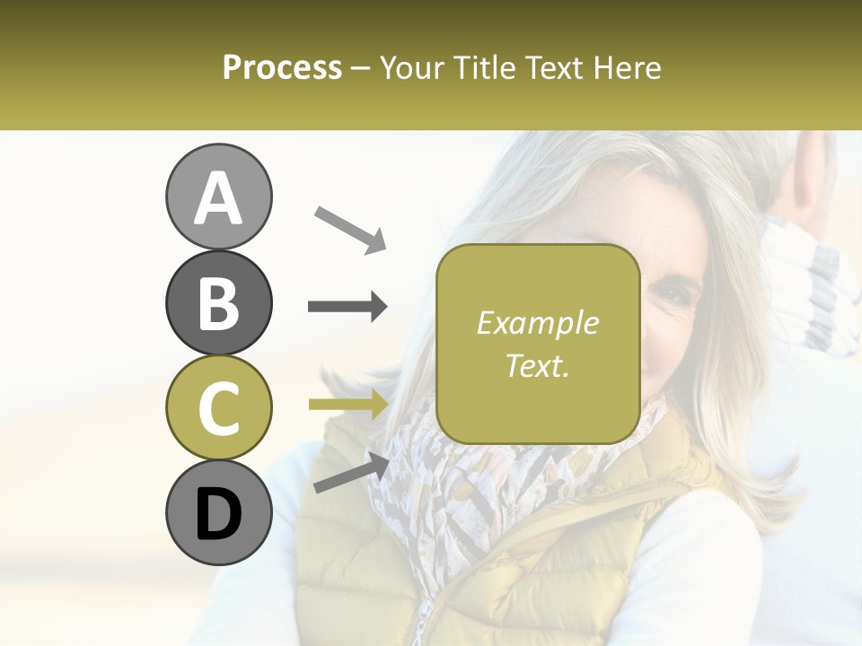 A Woman With A Yellow Vest Is Smiling PowerPoint Template