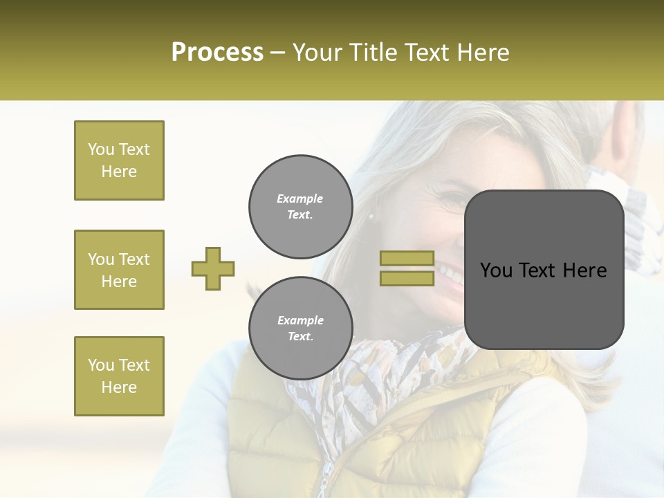 A Woman With A Yellow Vest Is Smiling PowerPoint Template