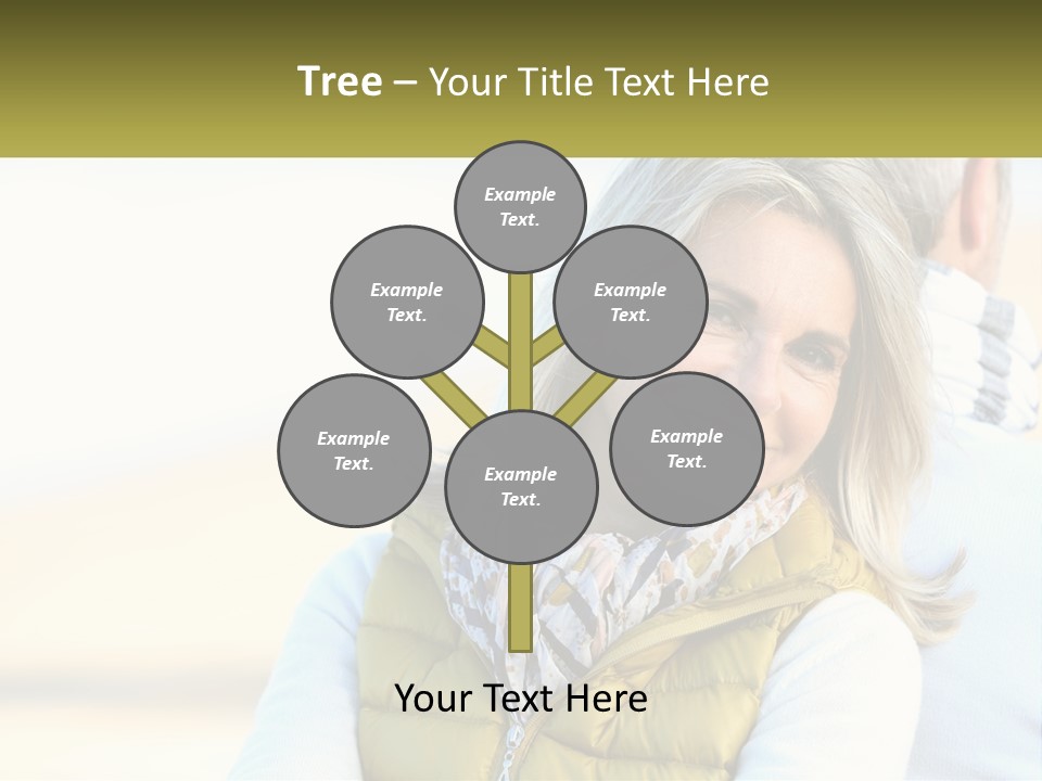 A Woman With A Yellow Vest Is Smiling PowerPoint Template