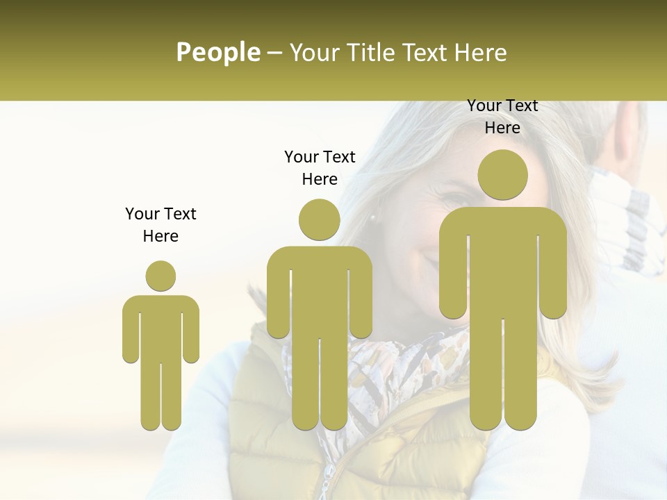 A Woman With A Yellow Vest Is Smiling PowerPoint Template