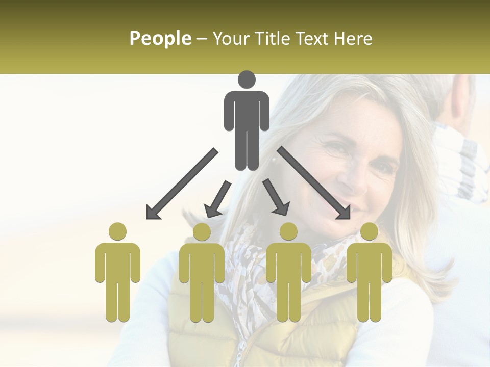 A Woman With A Yellow Vest Is Smiling PowerPoint Template