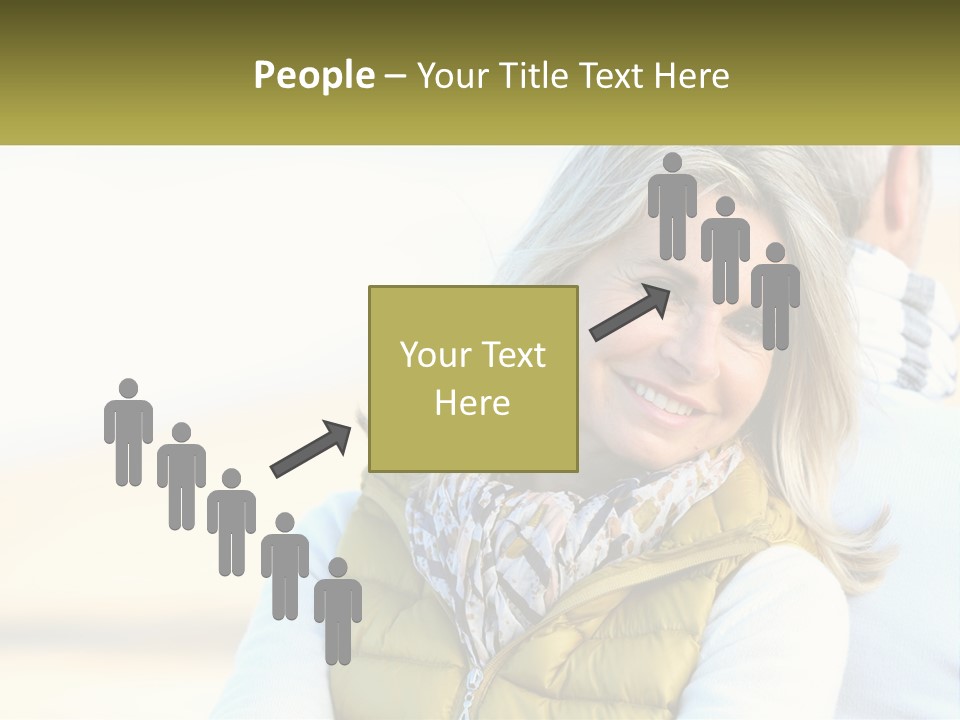 A Woman With A Yellow Vest Is Smiling PowerPoint Template