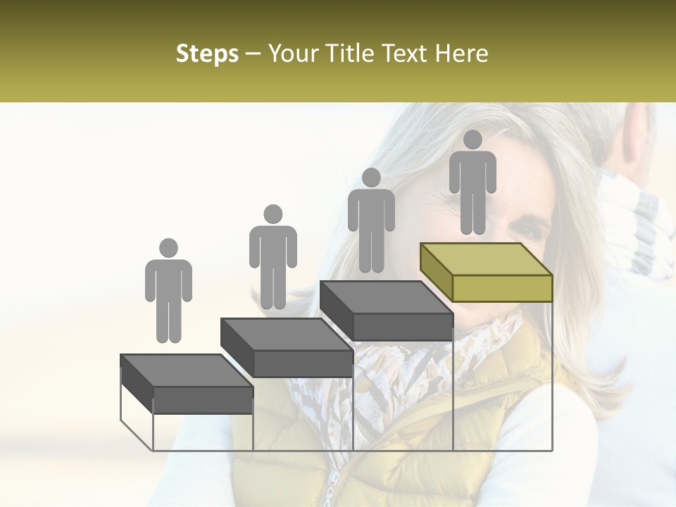 A Woman With A Yellow Vest Is Smiling PowerPoint Template