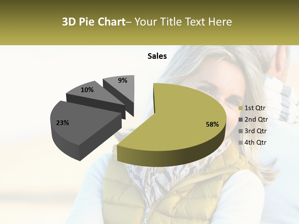 A Woman With A Yellow Vest Is Smiling PowerPoint Template