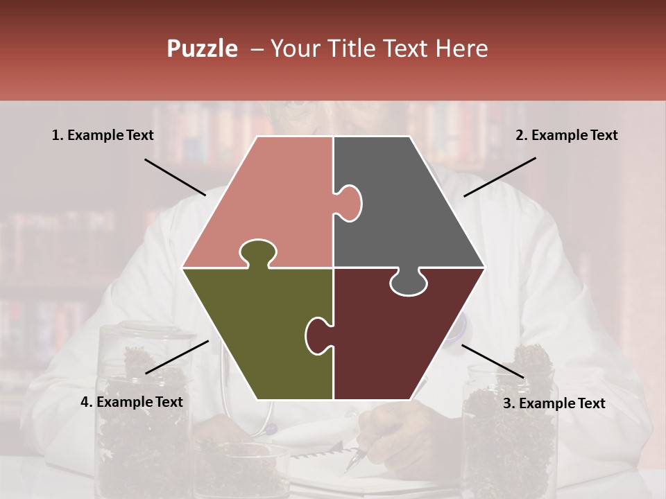 A Man In A Lab Coat Writing On A Piece Of Paper PowerPoint Template