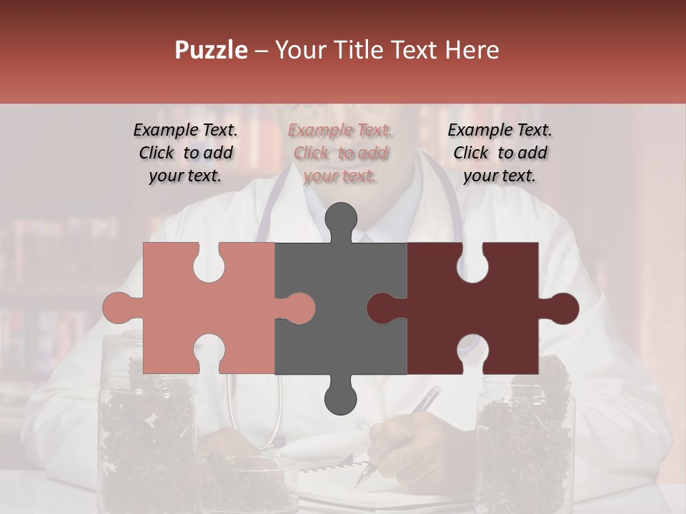 A Man In A Lab Coat Writing On A Piece Of Paper PowerPoint Template