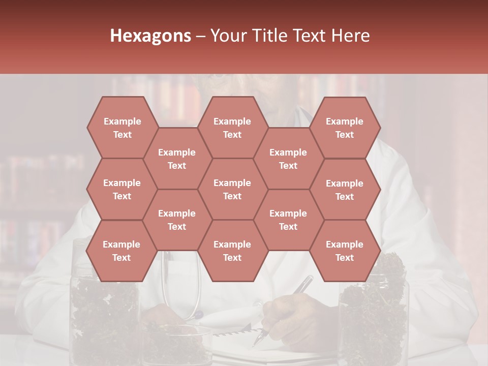 A Man In A Lab Coat Writing On A Piece Of Paper PowerPoint Template