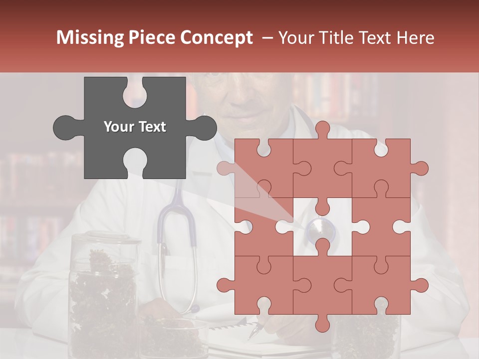 A Man In A Lab Coat Writing On A Piece Of Paper PowerPoint Template