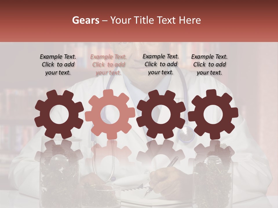 A Man In A Lab Coat Writing On A Piece Of Paper PowerPoint Template