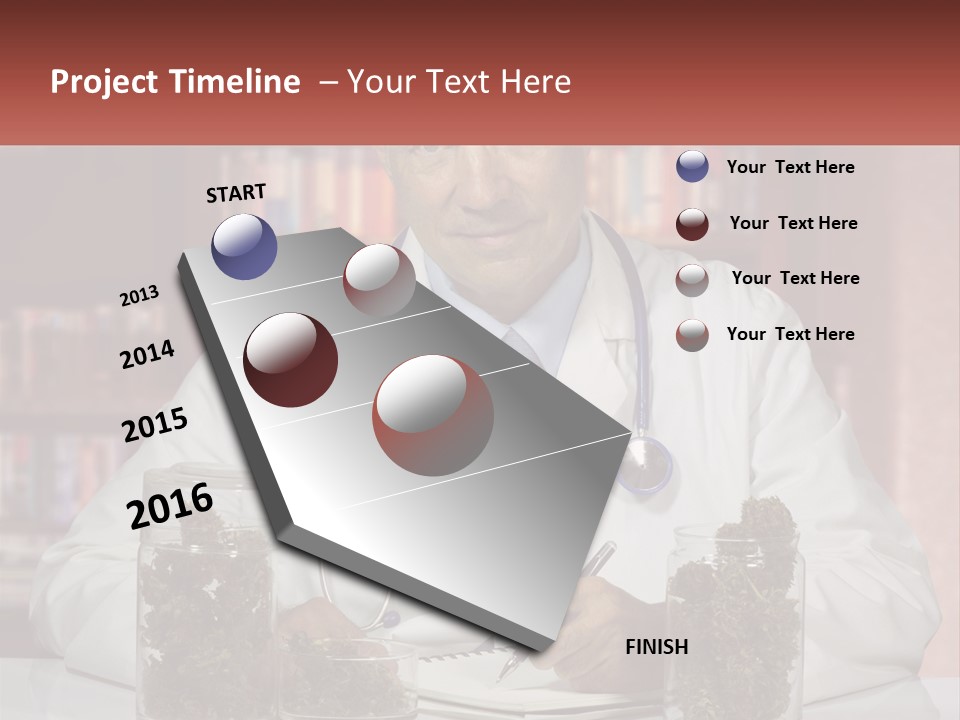A Man In A Lab Coat Writing On A Piece Of Paper PowerPoint Template