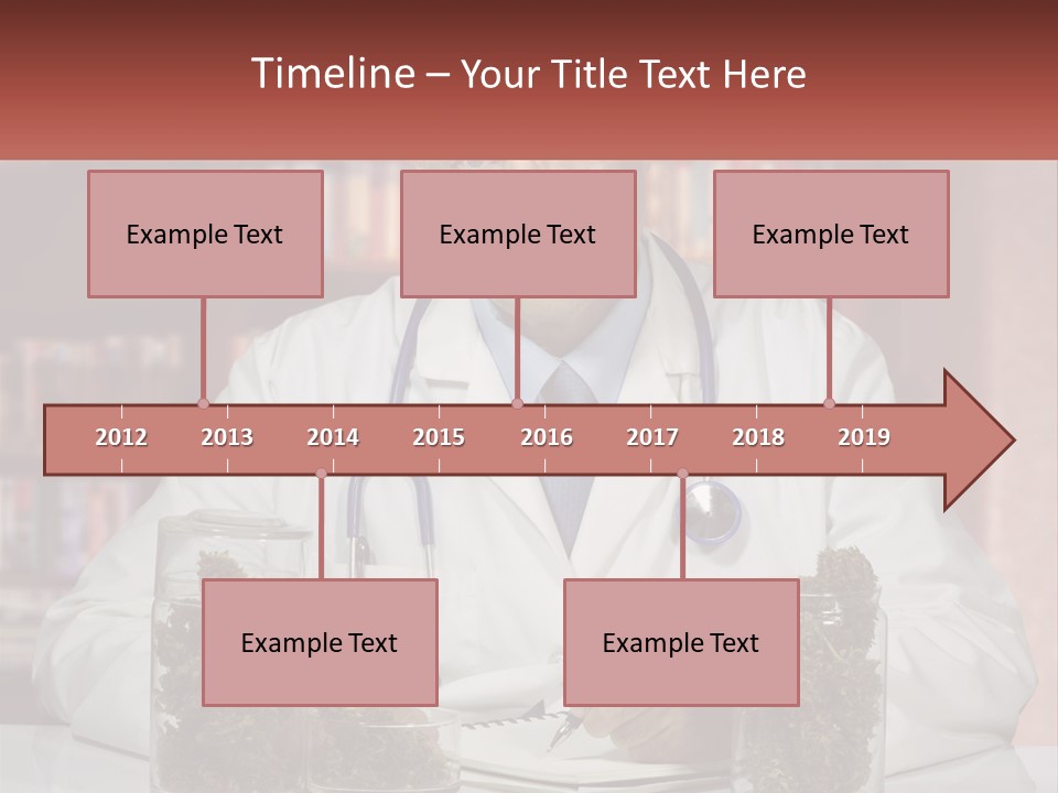 A Man In A Lab Coat Writing On A Piece Of Paper PowerPoint Template
