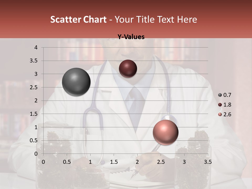 A Man In A Lab Coat Writing On A Piece Of Paper PowerPoint Template