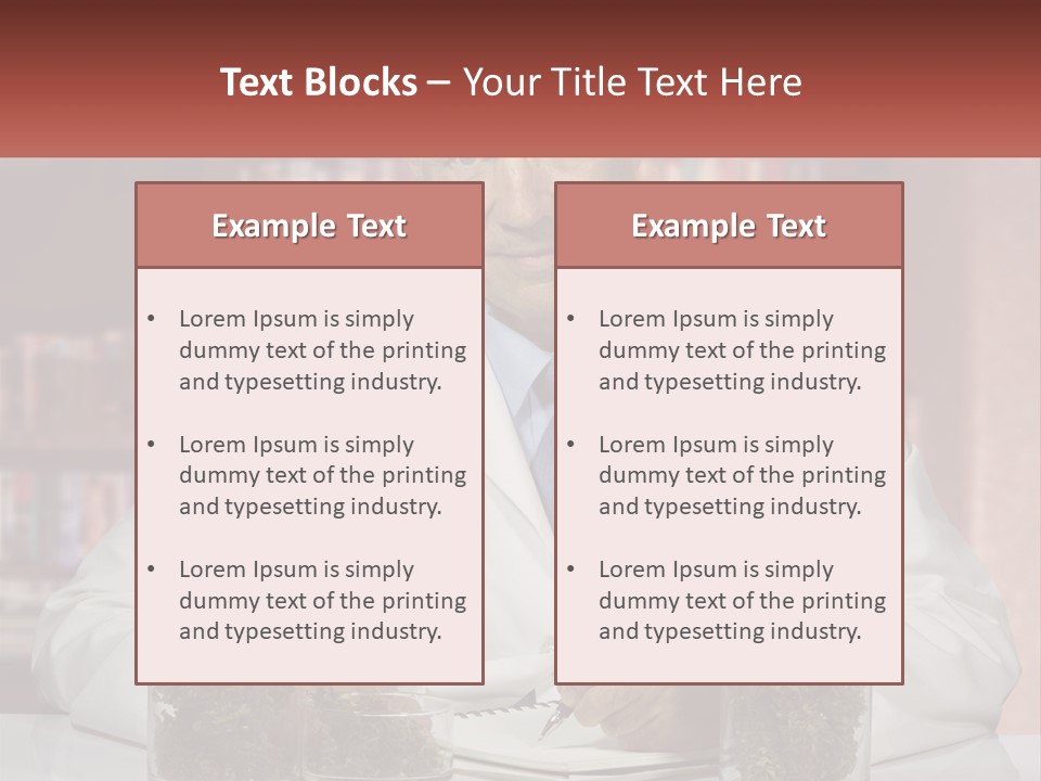 A Man In A Lab Coat Writing On A Piece Of Paper PowerPoint Template