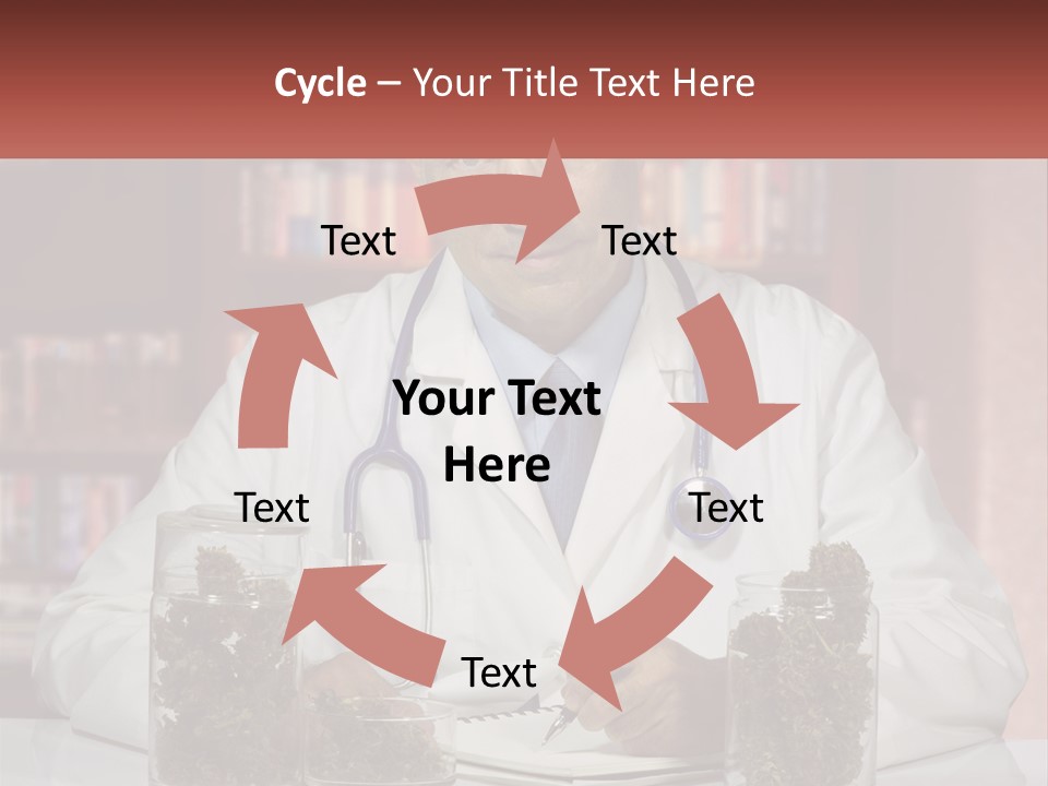 A Man In A Lab Coat Writing On A Piece Of Paper PowerPoint Template
