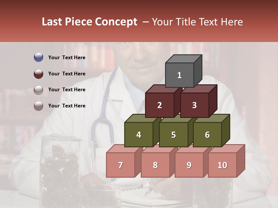 A Man In A Lab Coat Writing On A Piece Of Paper PowerPoint Template