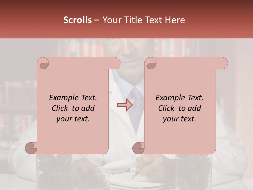 A Man In A Lab Coat Writing On A Piece Of Paper PowerPoint Template