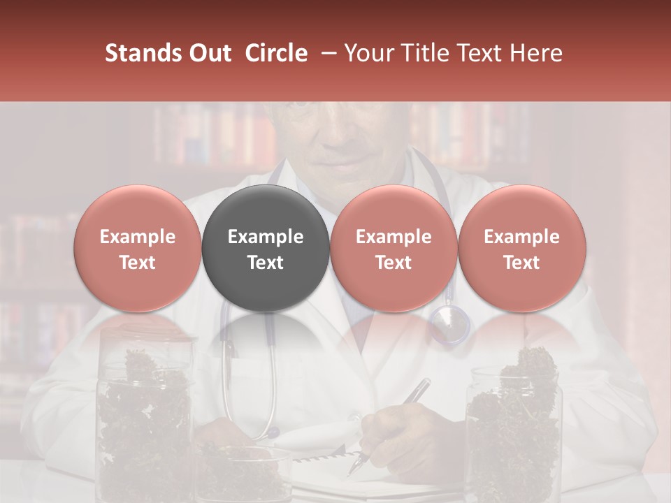 A Man In A Lab Coat Writing On A Piece Of Paper PowerPoint Template