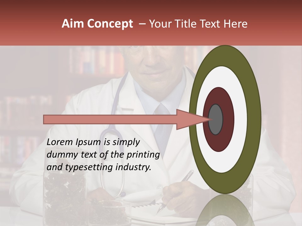 A Man In A Lab Coat Writing On A Piece Of Paper PowerPoint Template
