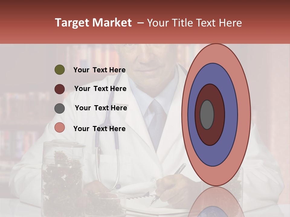 A Man In A Lab Coat Writing On A Piece Of Paper PowerPoint Template