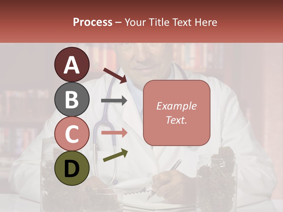 A Man In A Lab Coat Writing On A Piece Of Paper PowerPoint Template